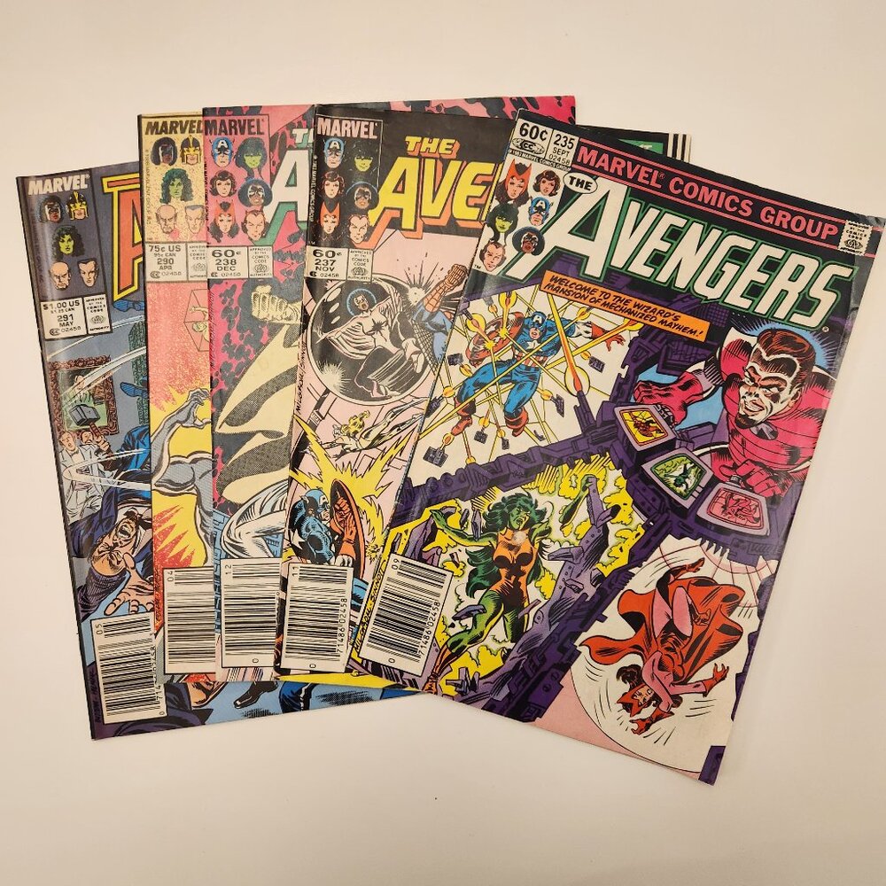 Lot of 5 The Avengers Comic Books 235 237 238 290 291 Marvel 1983 1988 Vintage